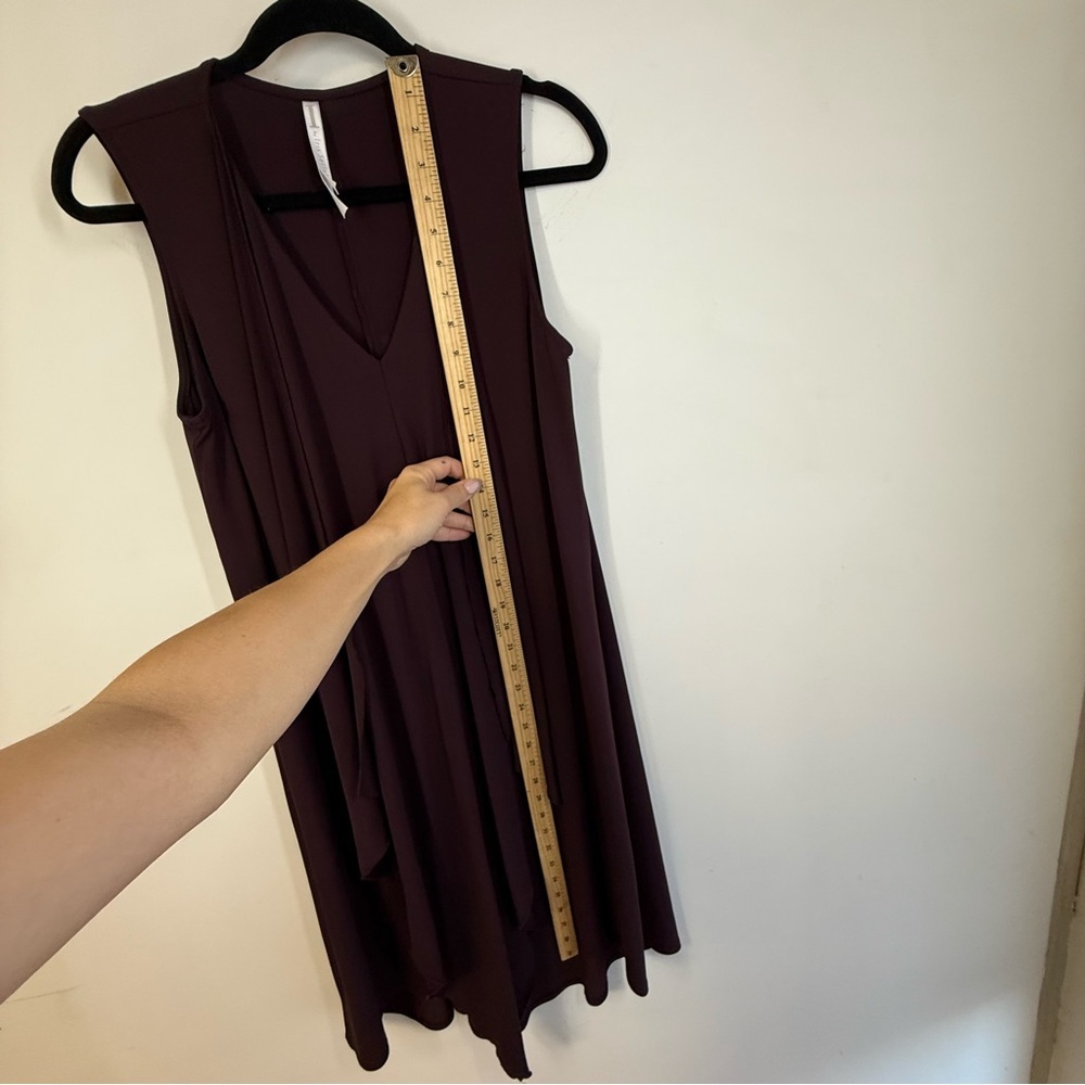 Iris Setlakwe Burgundy Minimalist Chic Sleeveless Draped Dress Size M - Picture 7 of 8